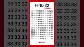 FIND THE NUMBER 32 ||If you are genius ||#findme #viral #shorts #music #subscribe #genius