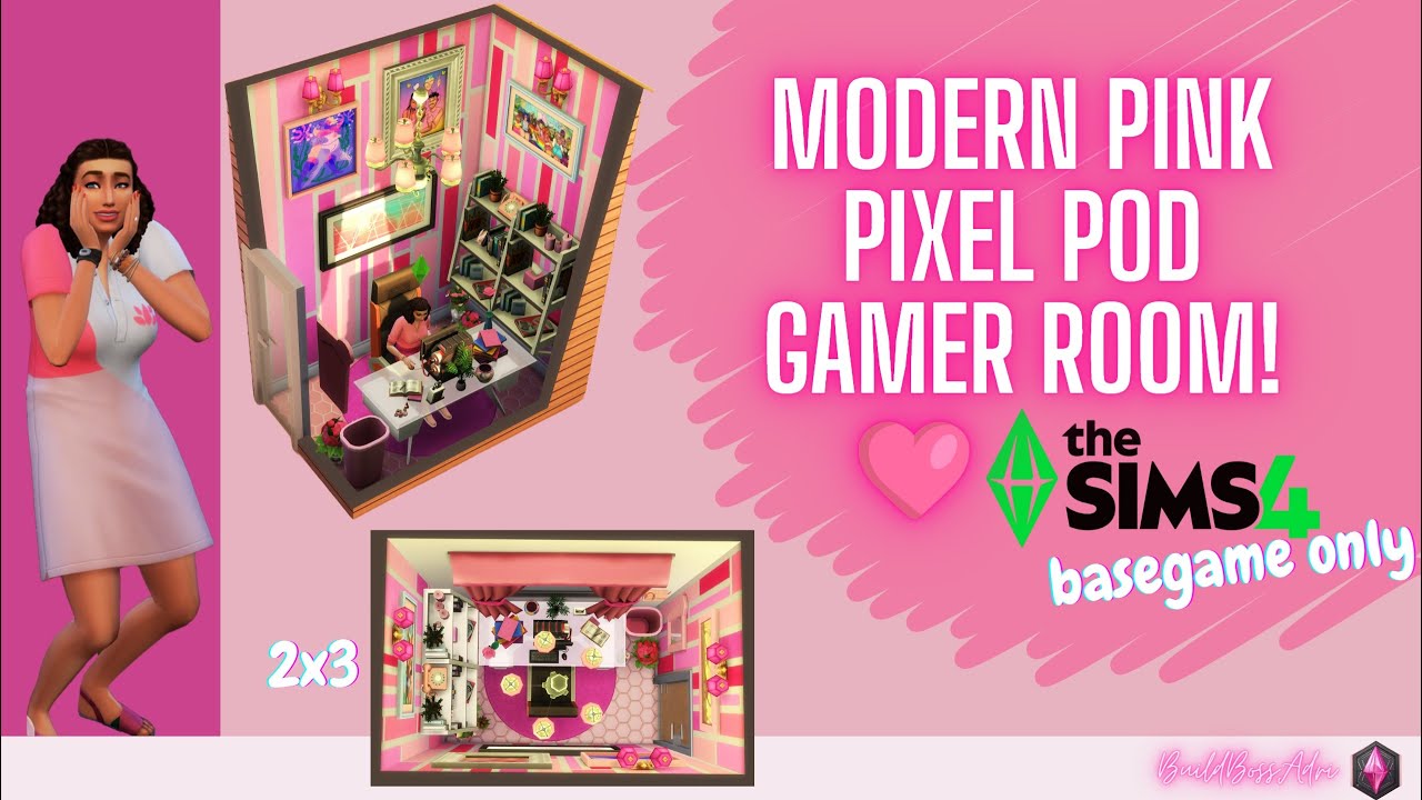 Base Game Speedbuild Modern Pink Pixel Pod Gamer Room! 🩷 - YouTube