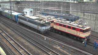 西武E31　30000系甲種輸送　2/8 EF65牽引の西武30000系到着