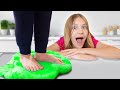 Amelia &amp; Avelina learn how to play together with Slime.