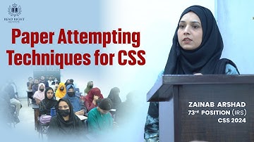 Paper Attempting Techniques by Zainab Arshad IRS 73rd Position CSS 2024