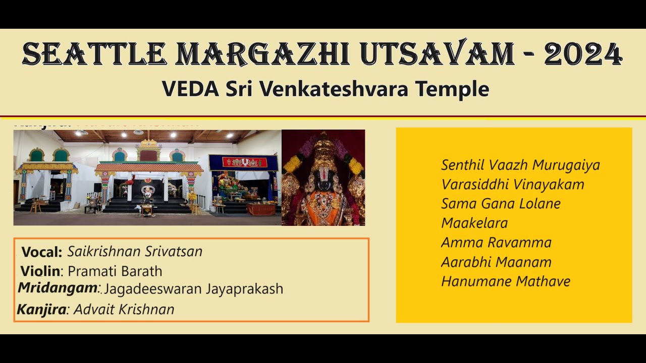 2024 Margazhi Utsavam in Seattle VEDA temple YouTube