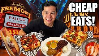 12 MUST-Try Cheap Eats on Fremont Street ! Downtown Las Vegas Food Tour 2025