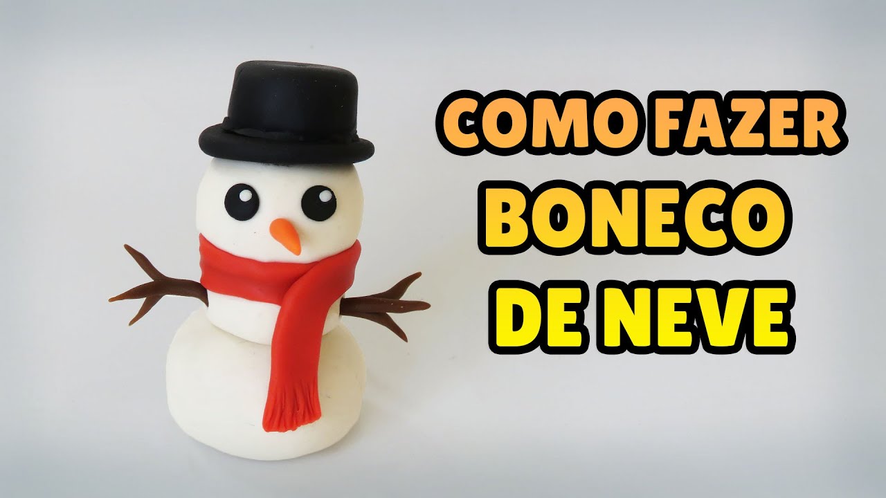 Faça um BONECO DE NEVE Especial Natal Tutorial Biscuit clay
