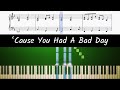 How to play piano part of Bad Day by Daniel Powter