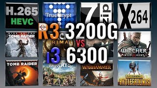 Ryzen 3 3200G vs i3 6300 Benchmarks | Test Review | Comparison | Gaming | 13 Tests