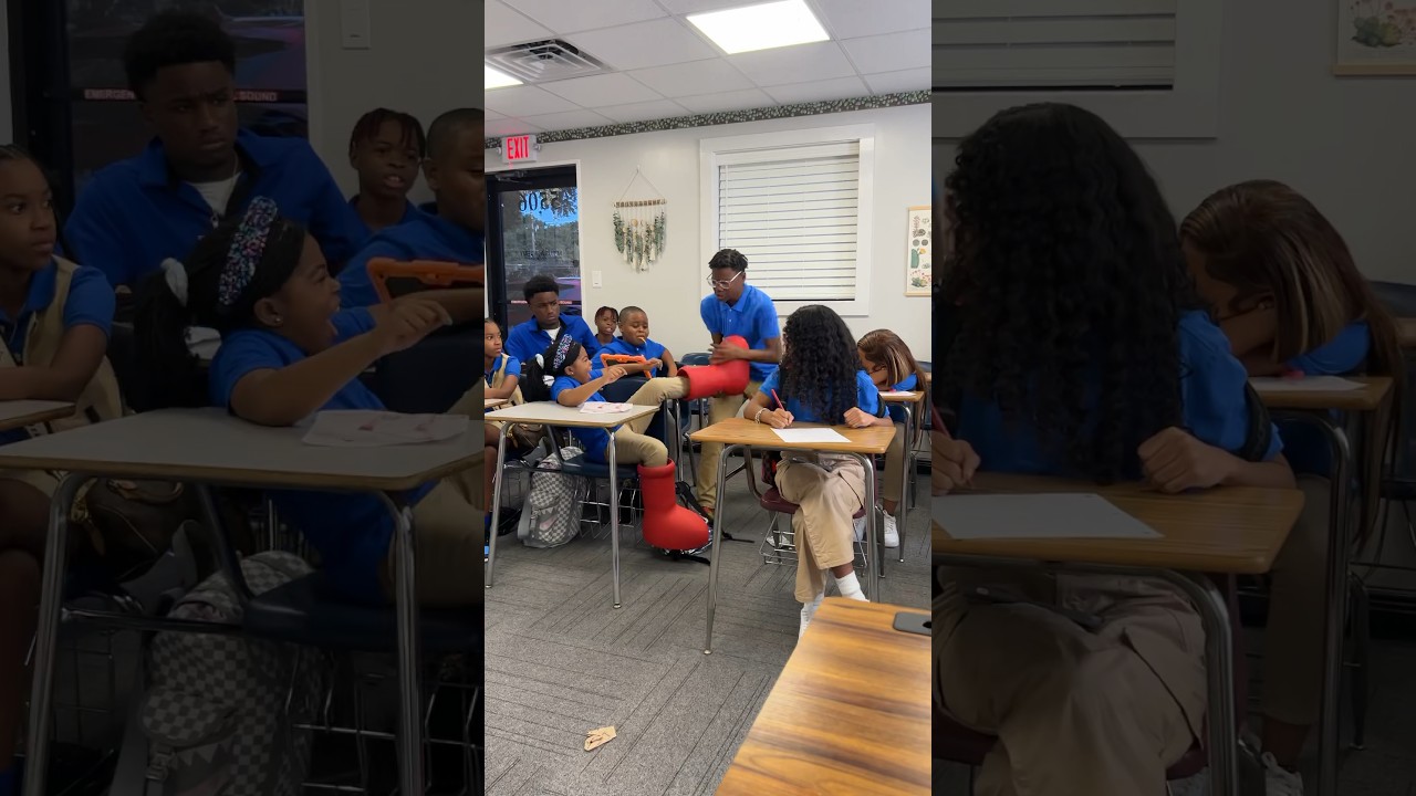 Girl gets her big red boots stolen at school 