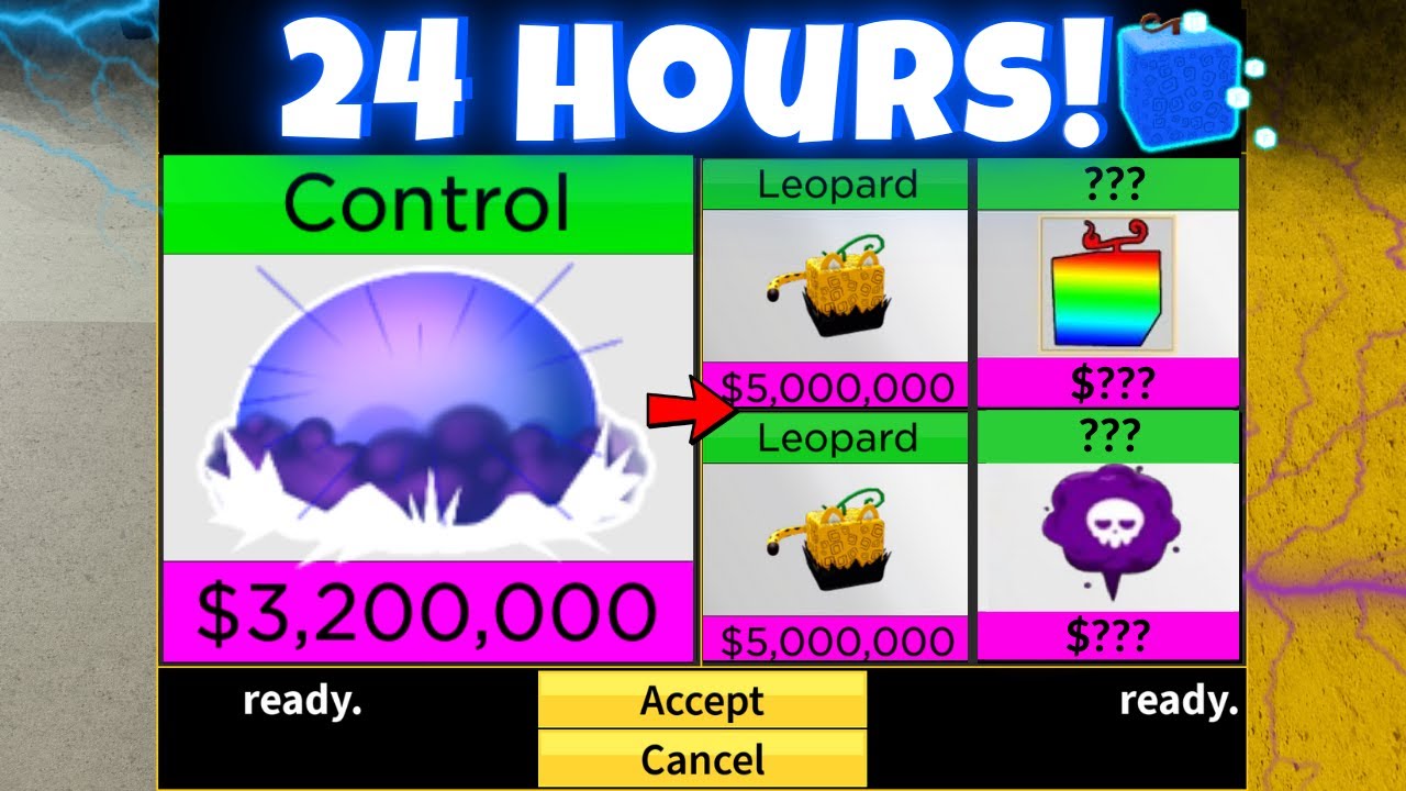 Trading Control Fruit for 24 Hours in Blox Fruits! BEST Trades 🥳 