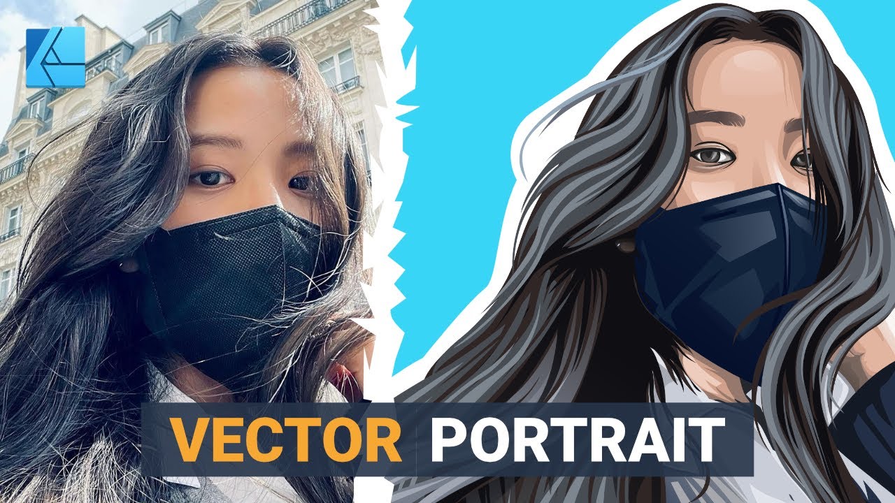 Vector Portrait in Affinity Designer | Vector Art | Illustration | Cartoon | Speed Art | Jisoo