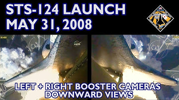 STS-124 - Downward Booster Cameras - Launch, Burnout, Splashdown - Space Shuttle Liftoff, 2008, NASA