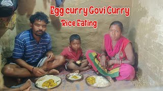 Today's eating, Egg Full Govi Curry with rice eating | jh eating show 