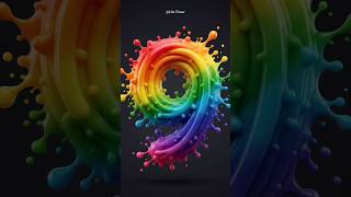 9 to 0 Countdown | Colorful Rainbow Fluid 3D Timer 🌈 #10seconds #countdown #timer #shorts