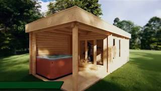 Multifunktionales Gartenhaus Super Lucas E 15M² 44Mm 3X8M