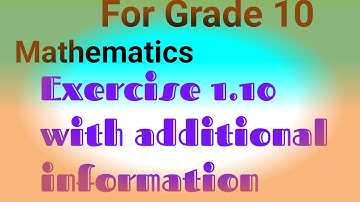 maths for Grade 10 exercise 1.10 with specia points