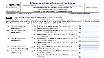 IRS Form 8879-EMP walkthrough (E-file Authorization for Employment Tax Returns)
