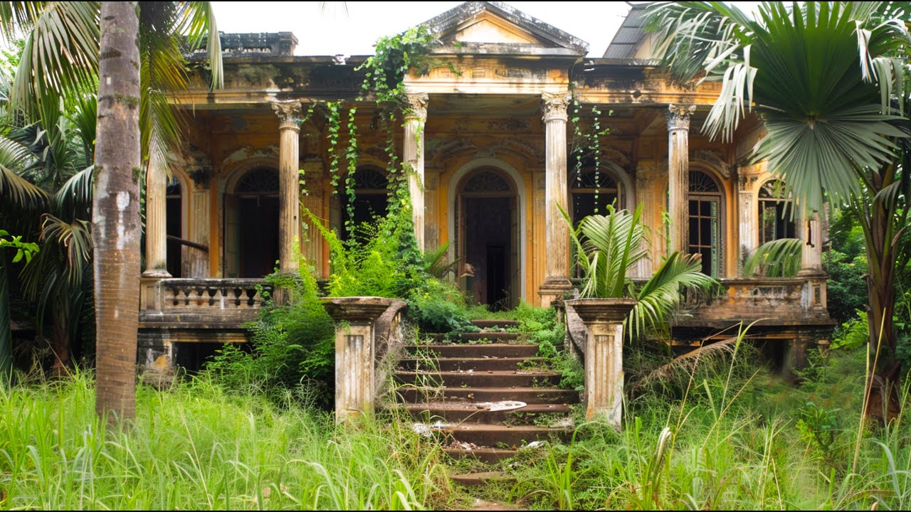 Restoration of an abandoned house. Harnessing Chaos: The Art of Mowing Overgrown Grass