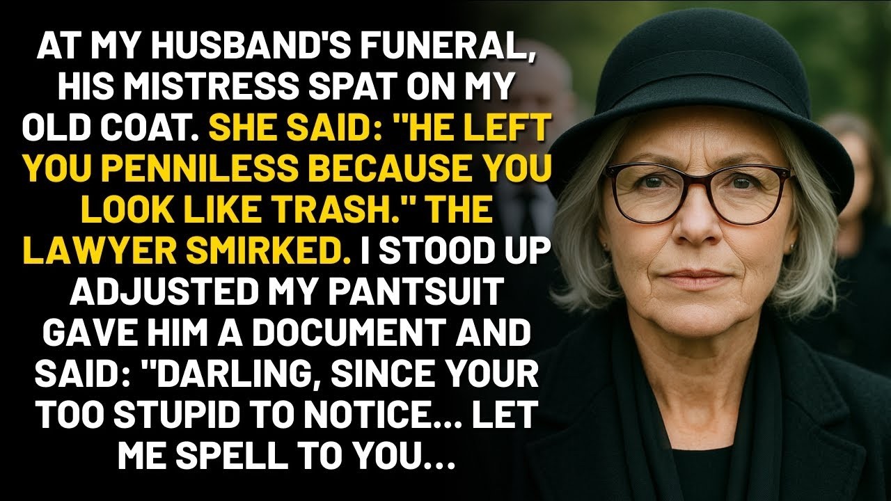 At My Husband’s Funeral, His Mistress Spat On My Coat  “He Left You PENNILESS!” The Lawyer Smirke
