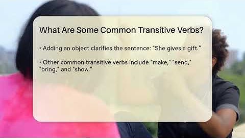 What Are Some Common Transitive Verbs? - The Language Library