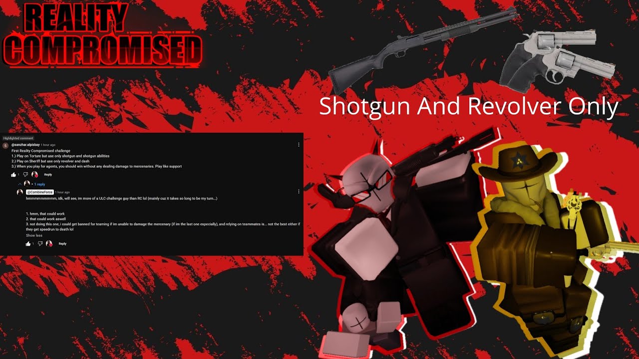 Sherrif Only Revolver And Mag Agent Torture Shotgun Only (Challenge) | Reality Compromised | Roblox