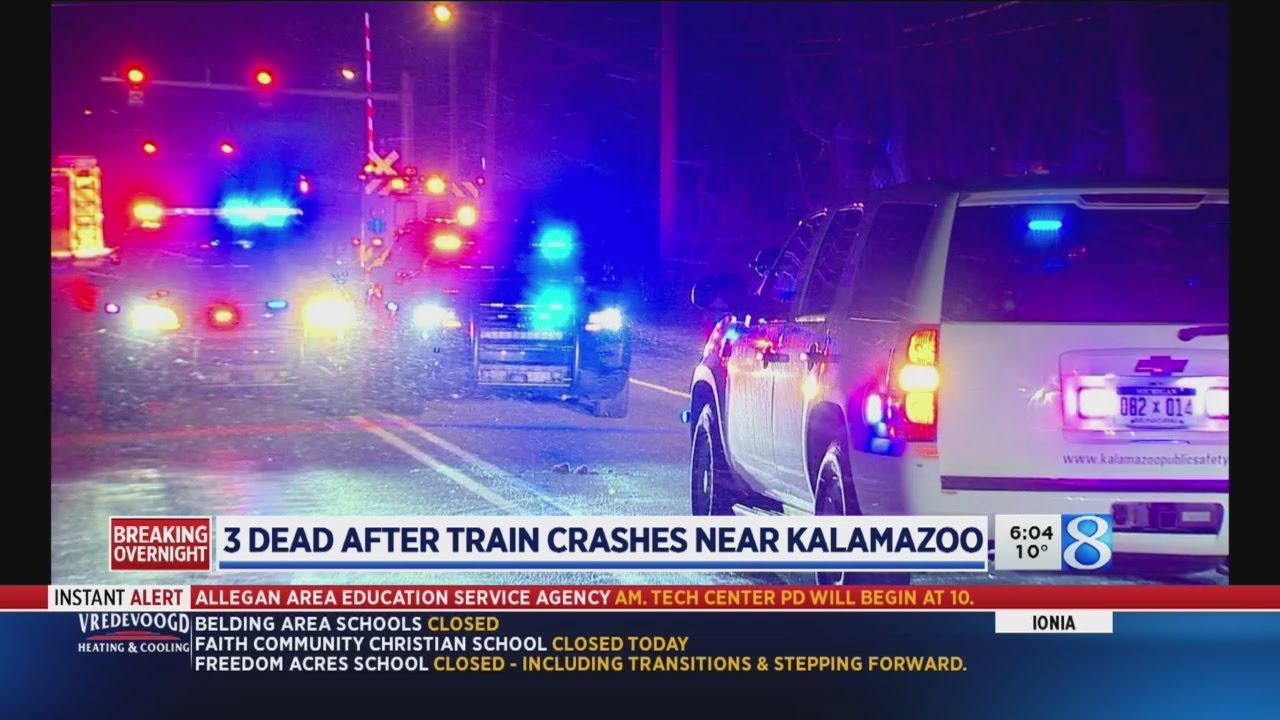 3 killed after train hits car near Kalamazoo - YouTube
