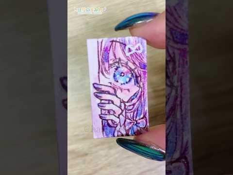 【透明水彩】めっちゃ小さい紙にきらきら瞳を描くメイキング🎨🦜#Shorts #watercolor #watercolorpainting  #illustration