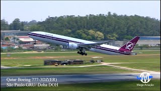 VEJAM O AVIÃO QUE A QATAR MANDOU DEPOIS DE DOIS AO BRASIL, BOEING 777 RETRÔ AEROPORTO DE GUARULHOS✔