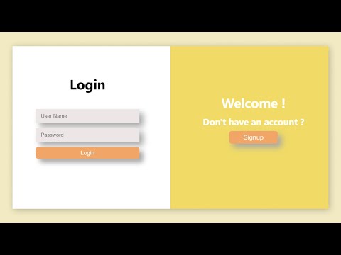Single Page Login and Signup Form Design with JS