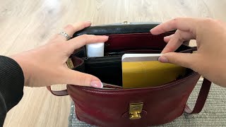 ASMR  - what’s in my leather bag? | bag rummage | no tapping and talking