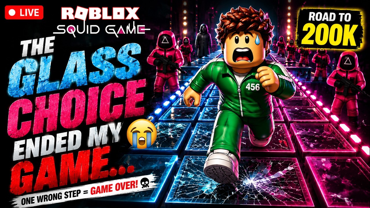 🔴 The Glass Choice Ended My Game... 😭 | Roblox Squid Game Glass Bridge | ROAD TO 200K