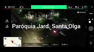 Bairro Jardim Santa Olga, Maracai sp, e a paroquea vista por cima a noite