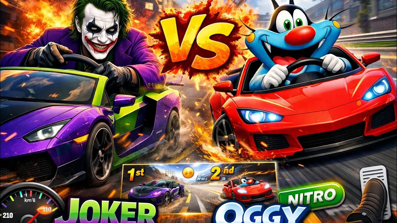 Joker Vs Oggy Car driving Game 🏎️🏎️ll 