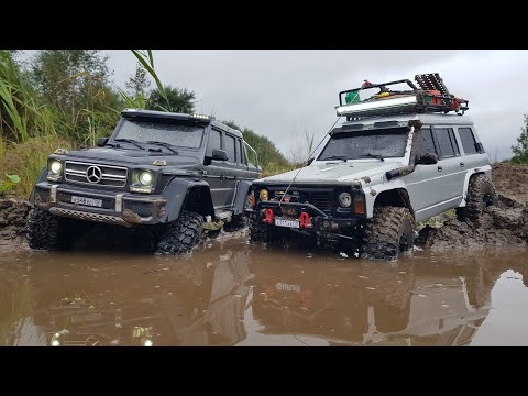 Видео: Понторез на ГЕЛЕНДВАГЕНЕ 6x6 против старого Nissan PATROL. RC OFFroad 4x4