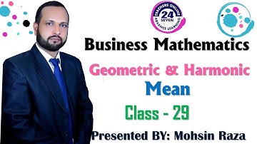 MTH302 Short Lecture - 29 | VU Short Lecture | Geometric Mean, Harmonic Mean in (Urdu / Hindi)