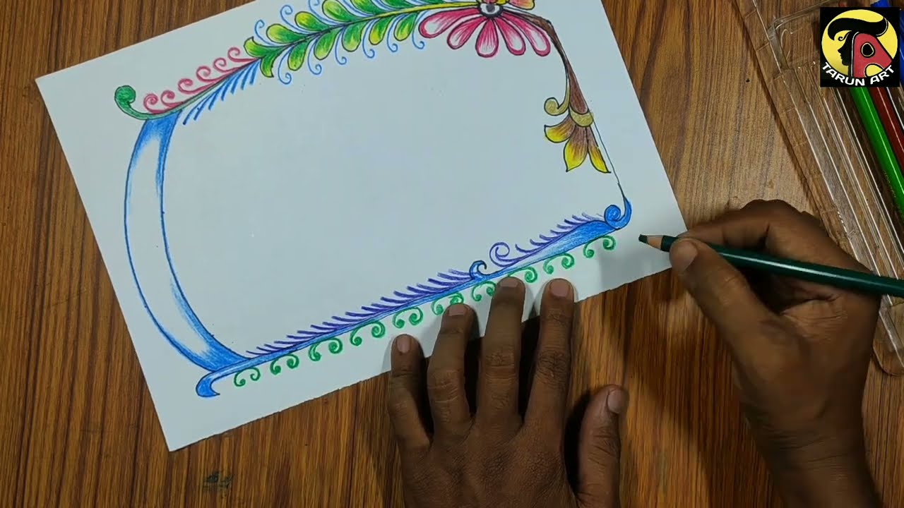 Very easy Project copy cover page design drawing. // @Tarun Art. - YouTube