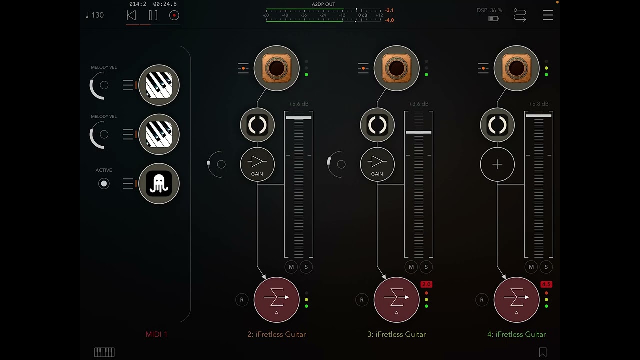 Piano Motifs - iFretless Guitar