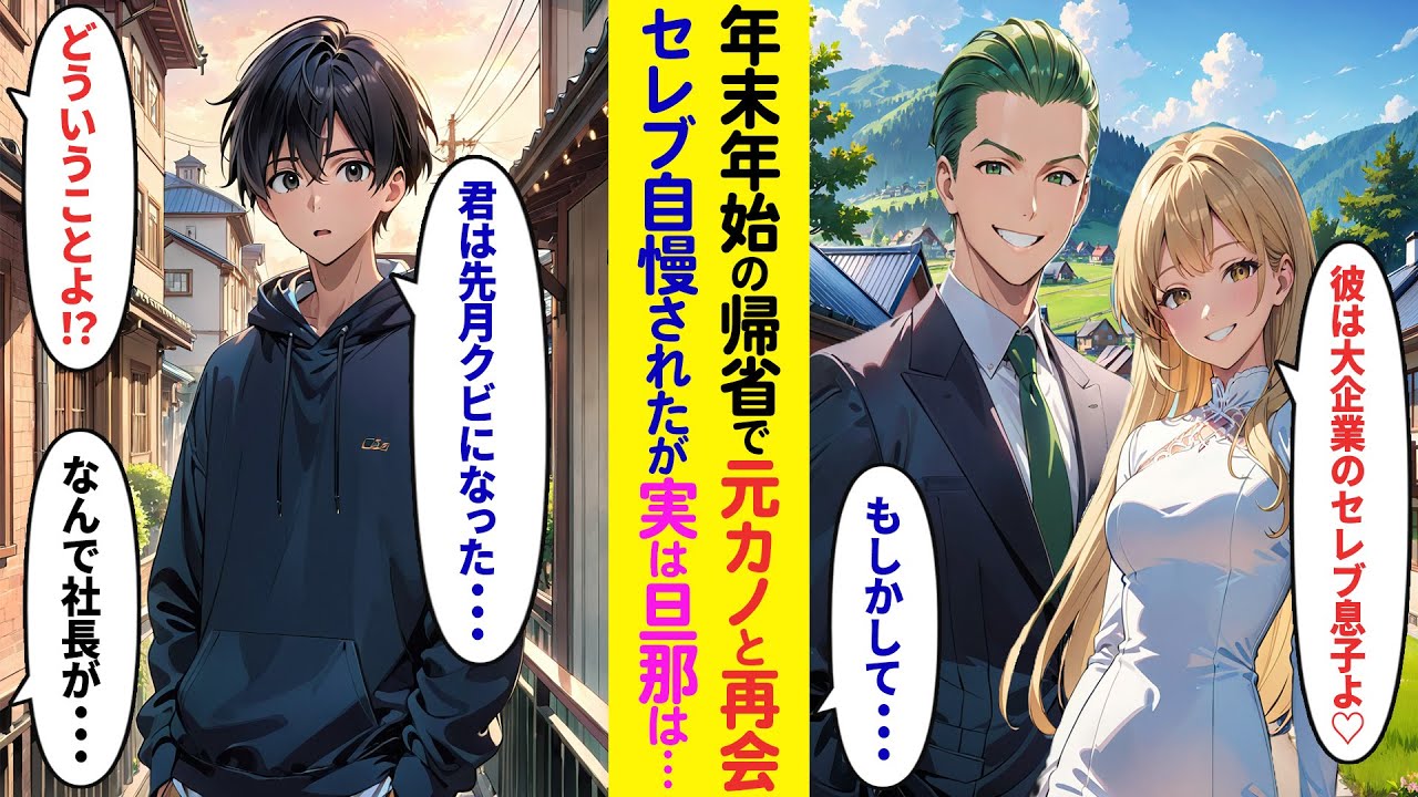 【漫画】年末年始に帰省すると元カノに再会「まだ独身？w私は大金持ちの大企業御曹司と結婚したわw」→セレブ自慢をされたが、実は旦那は…【ラブコメ】