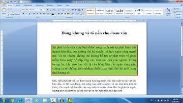 Cách Đóng Khung và Tô Nền cho các đoạn Văn Bản - Sử dụng Word cơ bản