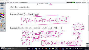 Integrating Vector Valued Functions- Examples 1 to 3