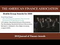 2010 Journal of Finance Awards