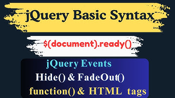 jQuery Basic Syntax  Explained | Hide & Fade Out an Elements Tutorial #TechKindlePro  #webdesign