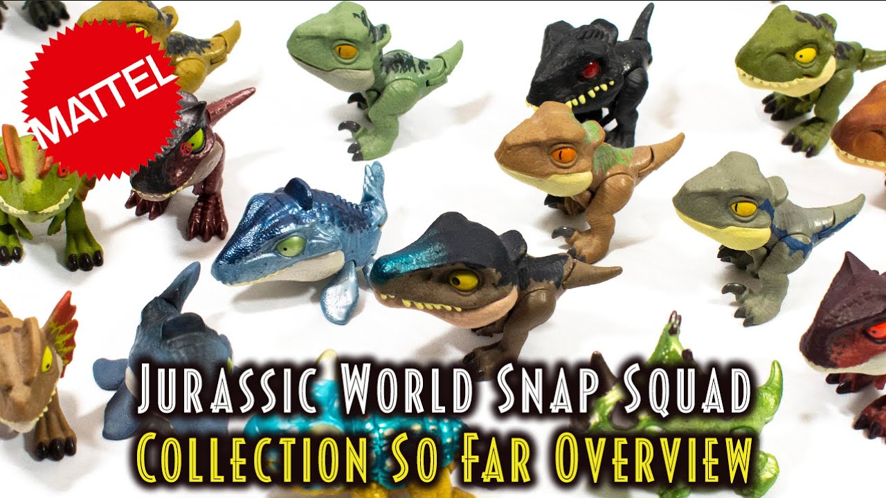 Dinosaur Set of 4 Jurassic World Toy Snap Squad Wave 3 Velociraptor Blue Delta
