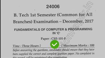 2017 Mdu BTech 1st Sem Fundamental Computer Programming Question Paper #MduQuestionPaper