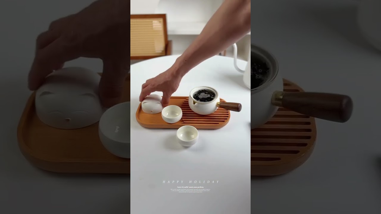 雨曦特等賞茶葉禮盒雨曦招財貓戶外簡易旅行茶具(附提袋)