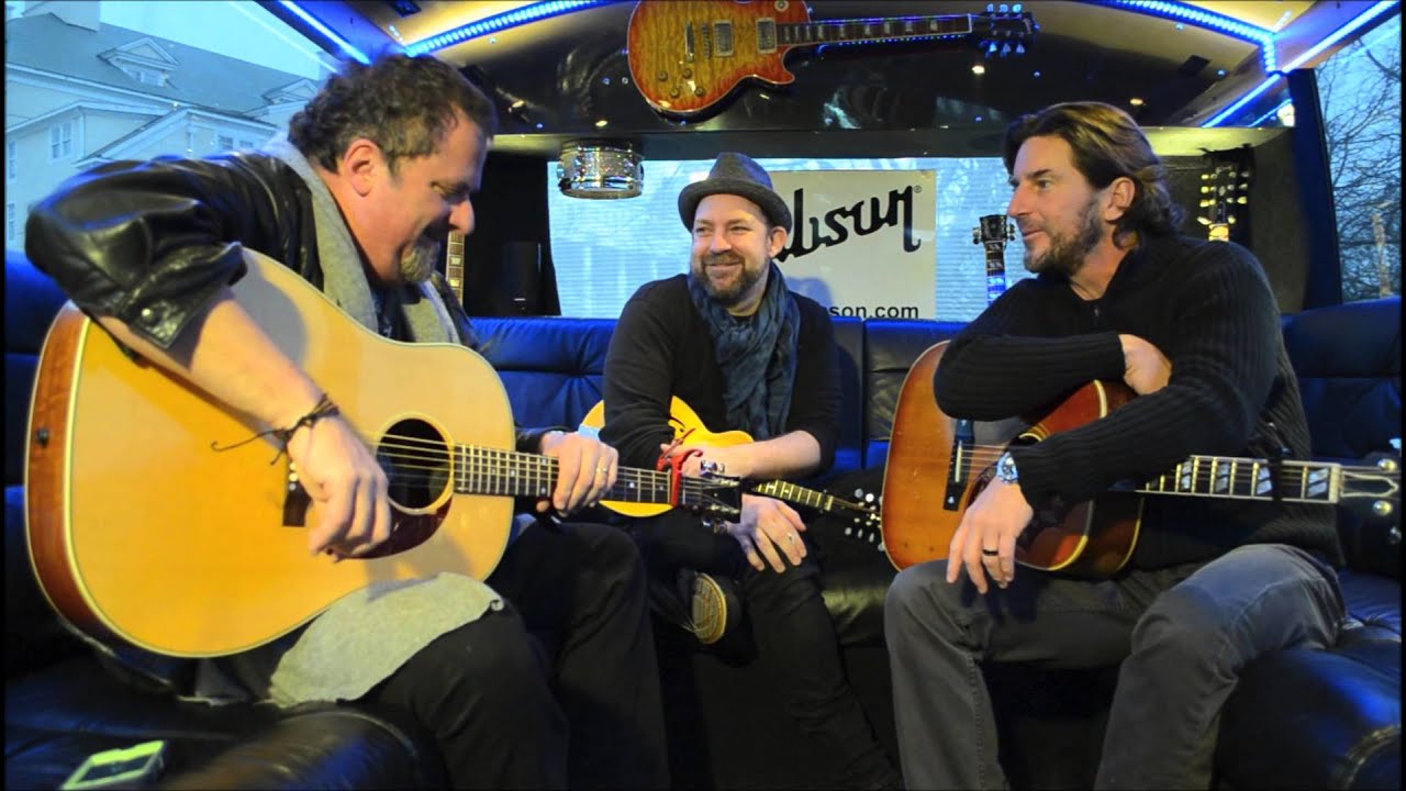 Kristian Bush, Brett James and Bob DiPiero say thanks to Gibson