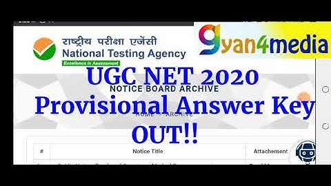 NTA UGC NET 2020 Answer Key OUT|| Latest Update