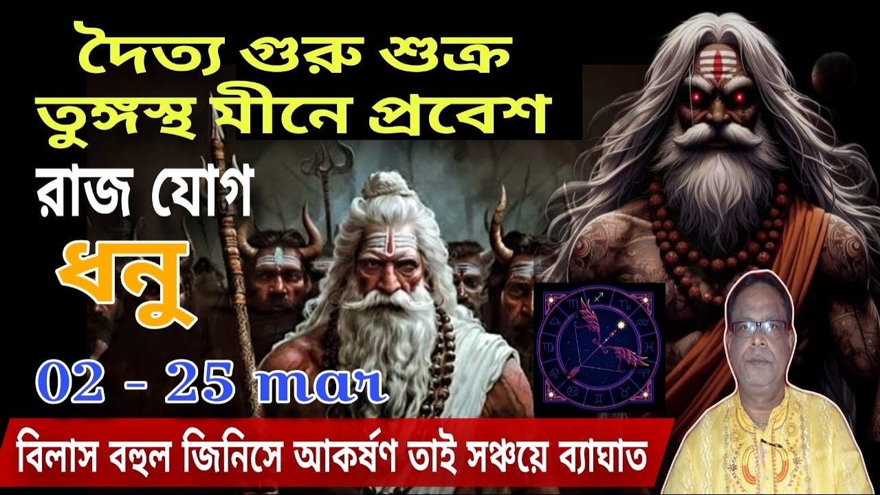 ধনু রাশি | Sagittarius Sign ২ই মার্চ দৈত্য গুরু শুক্র তুঙ্গস্থ মীনে প্রবেশ | রাজযোগ | Dhanu Rashi