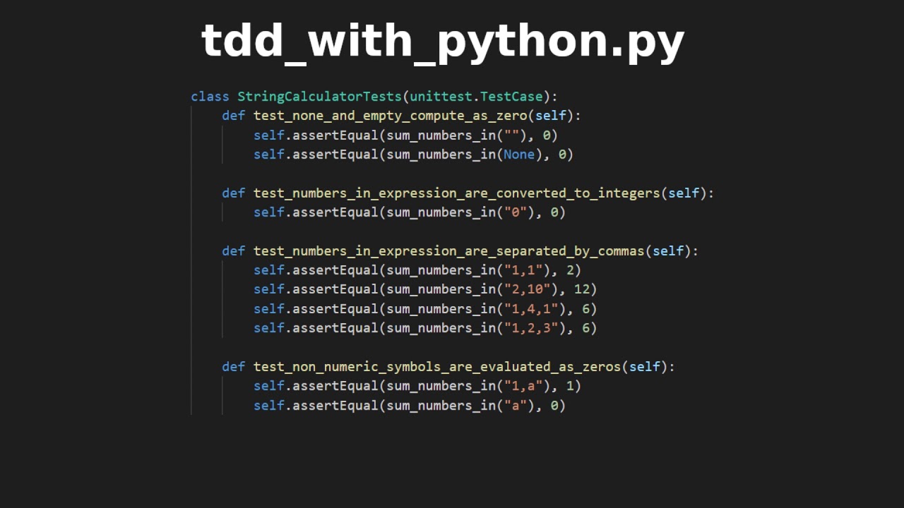 Python - TDD - Kata String Calculator - YouTube