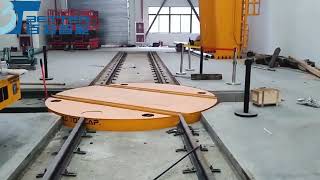 🚀 Say goodbye to secondary moving!Rail car + turntable#materialhandling #factoryautomation #trolley