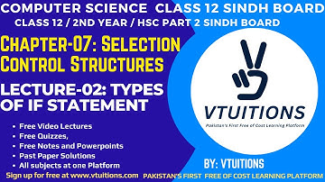 Types of IF Statement | Chapter-07: Selection Control Structures | Computer Science XII Sindh Board