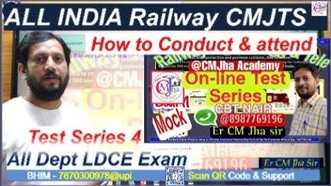 Promo How to Conduct & Appear in All india Railway LDCE Test Series by CMJha Academy Er CM Jha Sir